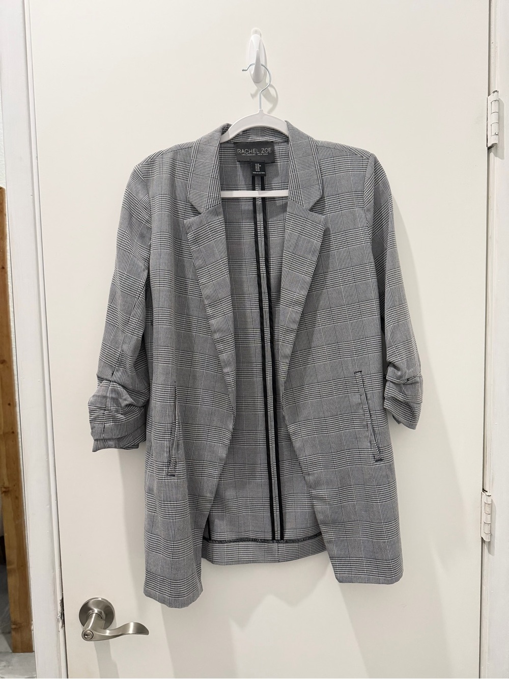 Rachel Zoe Gray Glen Plaid Open Blazer